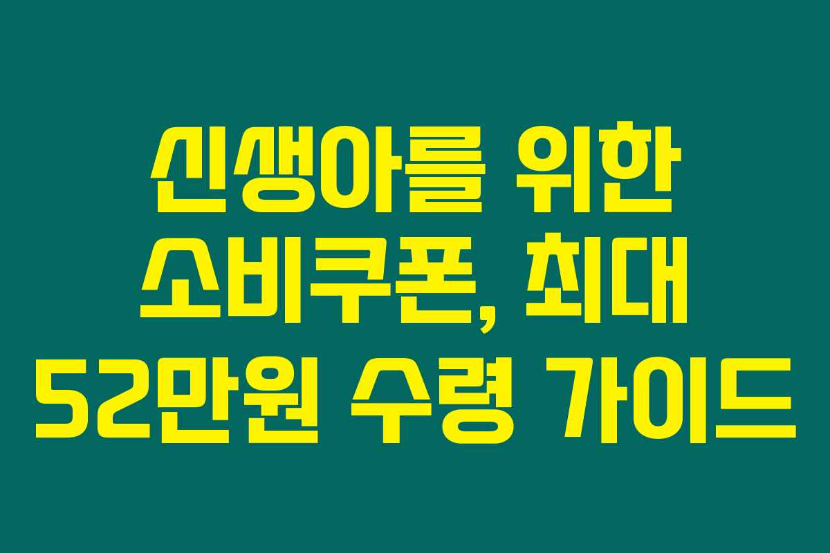 신생아를 위한 소비쿠폰, 최대 52만원 수령 가이드 신생아를 위한 소비쿠폰, 최대 52만원 수령 가이드
