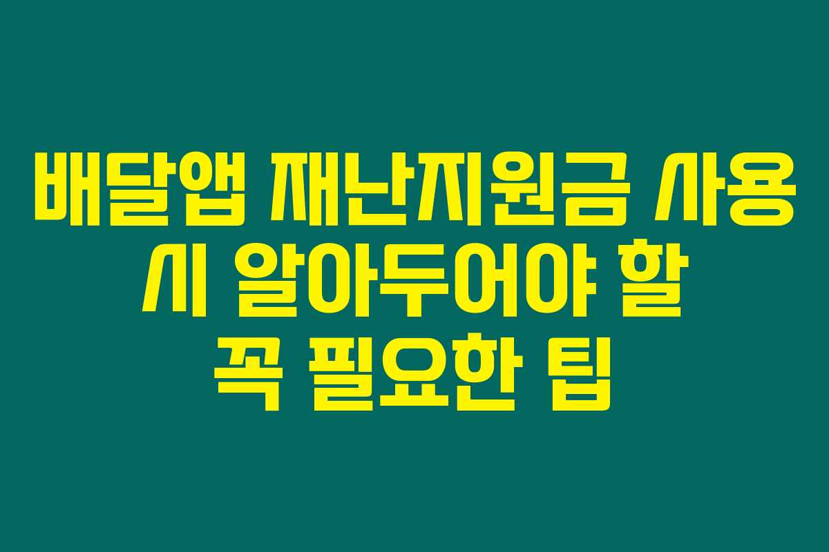 배달앱 재난지원금 사용 시 알아두어야 할 꼭 필요한 팁