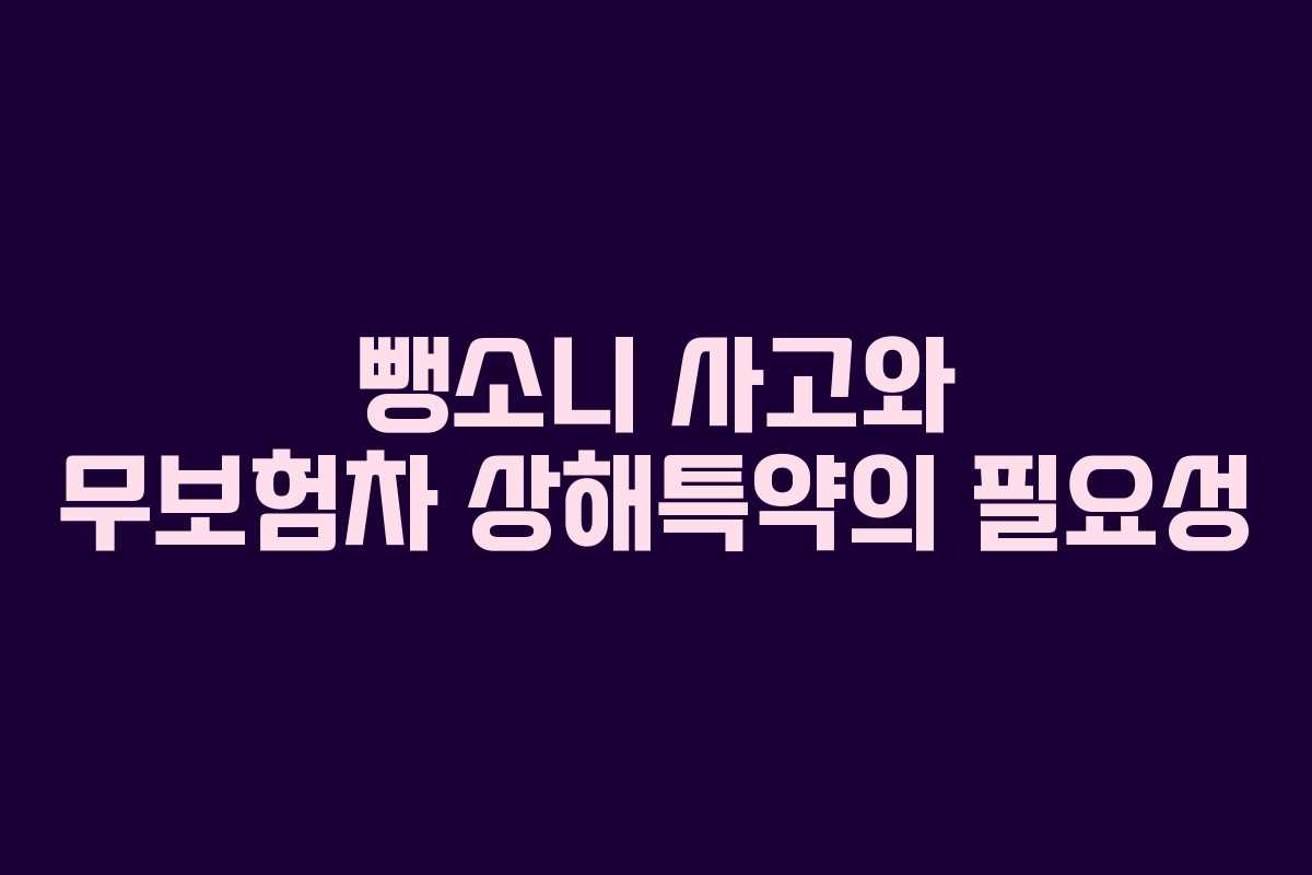 뺑소니 사고와 무보험차 상해특약의 필요성