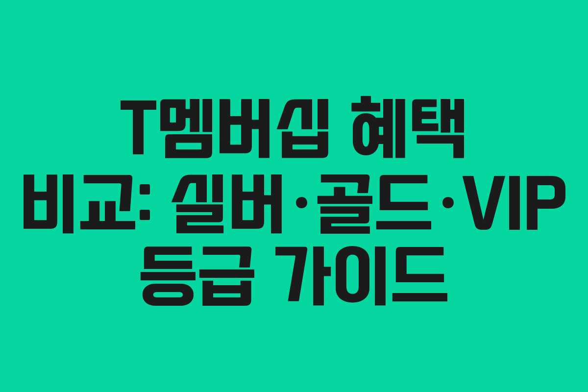T멤버십 혜택 비교: 실버·골드·VIP 등급 가이드