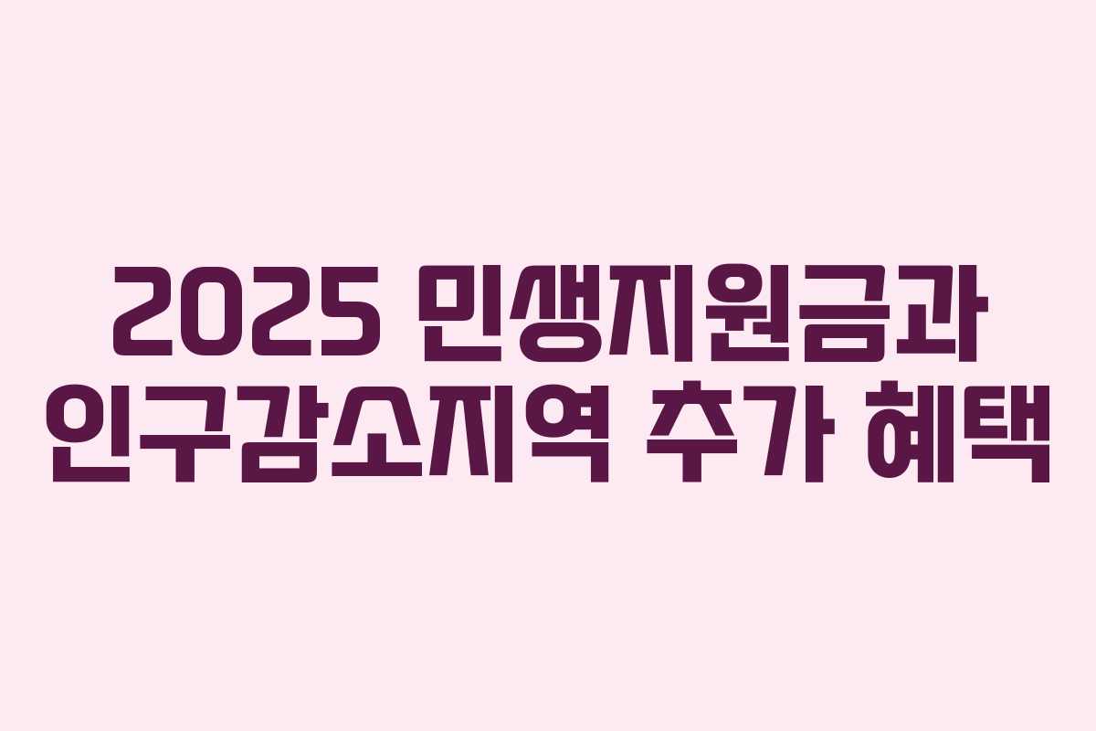2025 민생지원금과 인구감소지역 추가 혜택