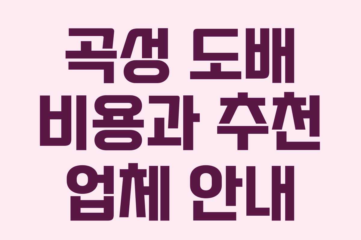 곡성 도배 비용과 추천 업체 안내