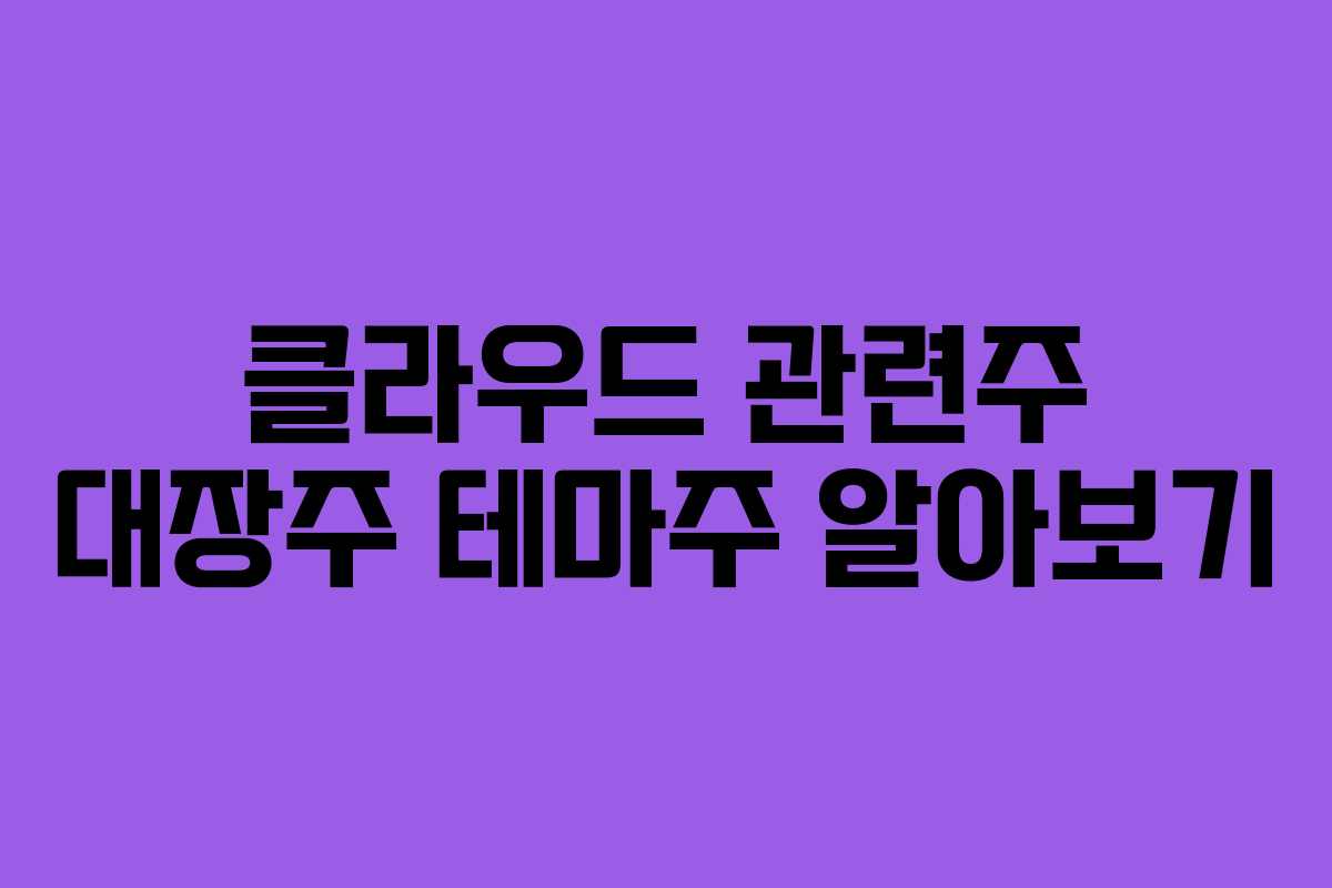 클라우드 관련주 대장주 테마주 알아보기