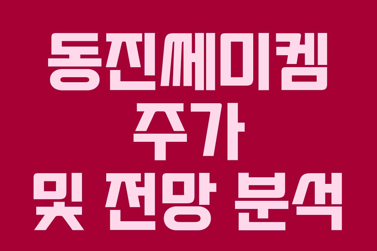 동진쎄미켐 주가 및 전망 분석