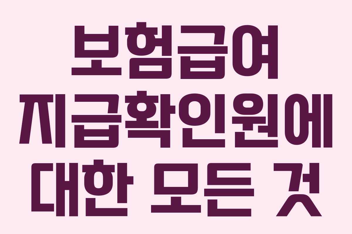 보험급여 지급확인원에 대한 모든 것 보험급여 지급확인원에 대한 모든 것