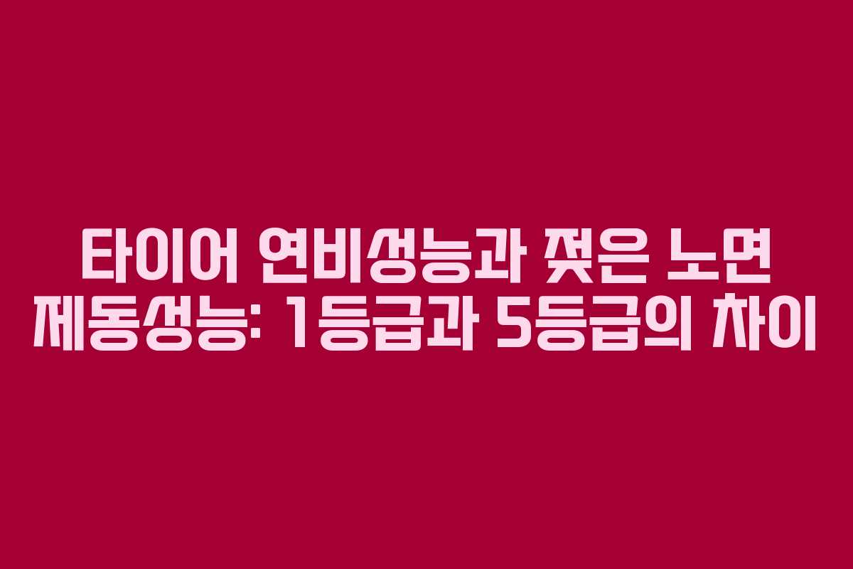 타이어 연비성능과 젖은 노면 제동성능: 1등급과 5등급의 차이 타이어 연비성능과 젖은 노면 제동성능: 1등급과 5등급의 차이