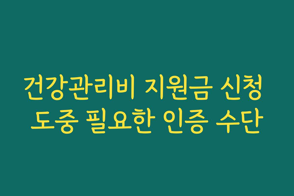 건강관리비 지원금 신청 도중 필요한 인증 수단