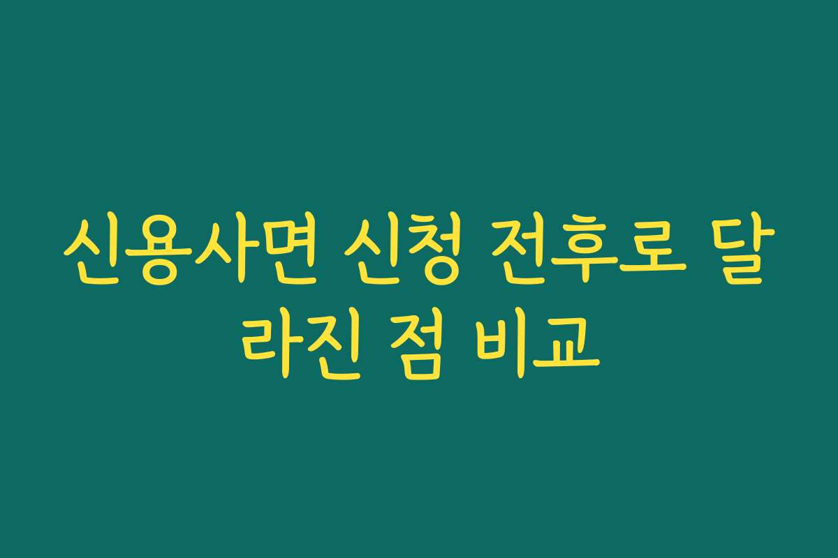 신용사면 신청 전후로 달라진 점 비교 신용사면 신청 전후로 달라진 점 비교