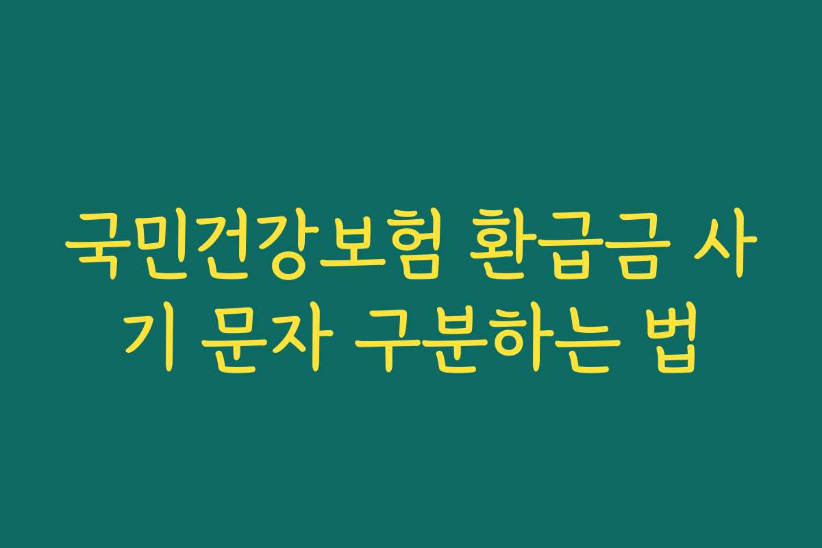 국민건강보험 환급금 사기 문자 구분하는 법