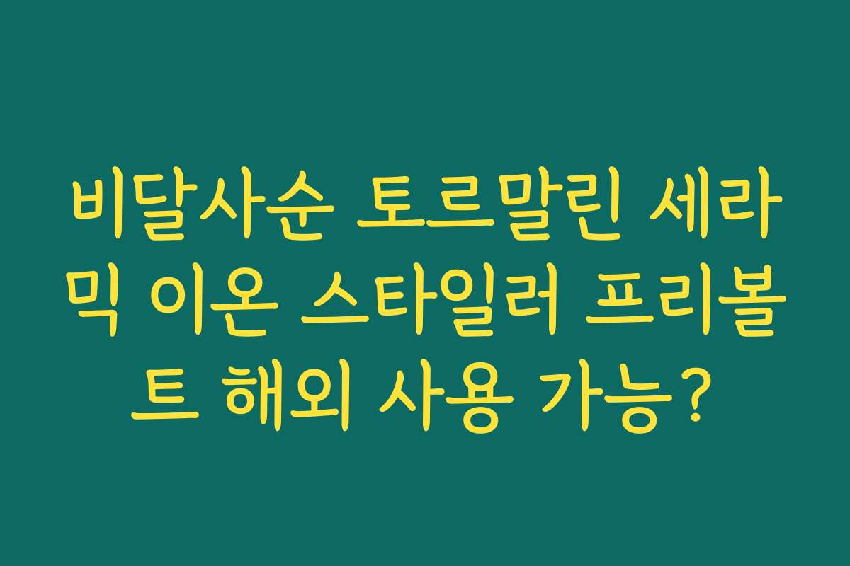 비달사순 토르말린 세라믹 이온 스타일러 프리볼트 해외 사용 가능? 비달사순 토르말린 세라믹 이온 스타일러 프리볼트 해외 사용 가능?
