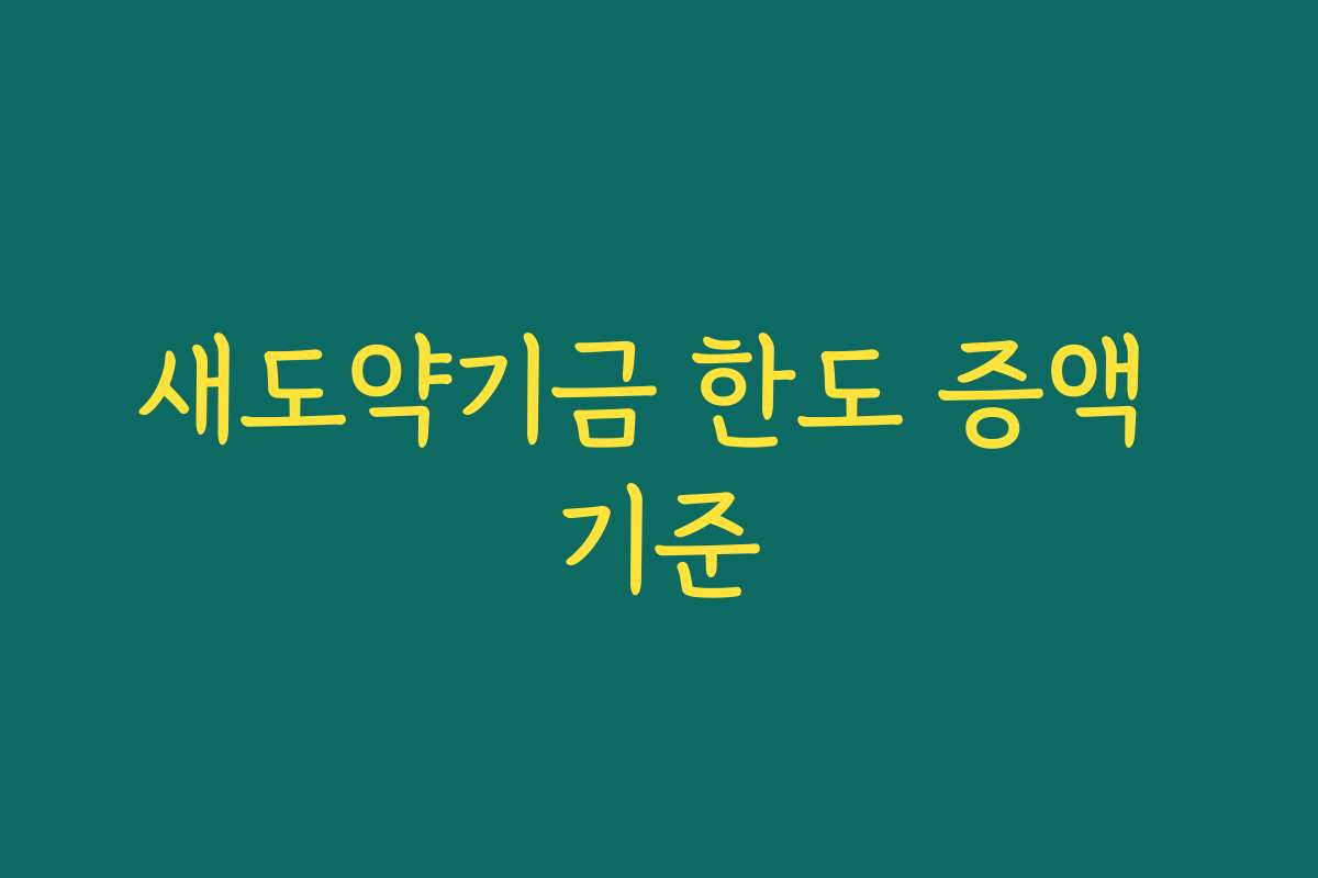 새도약기금 한도 증액 기준