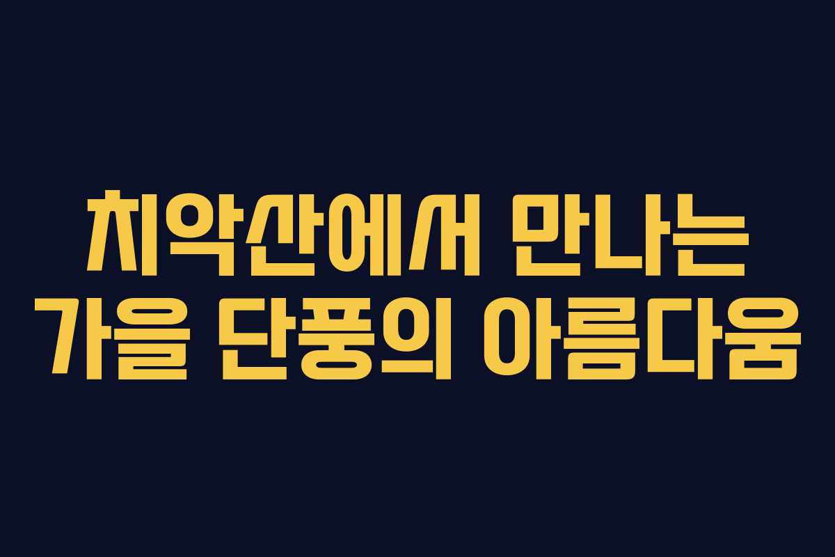 치악산에서 만나는 가을 단풍의 아름다움