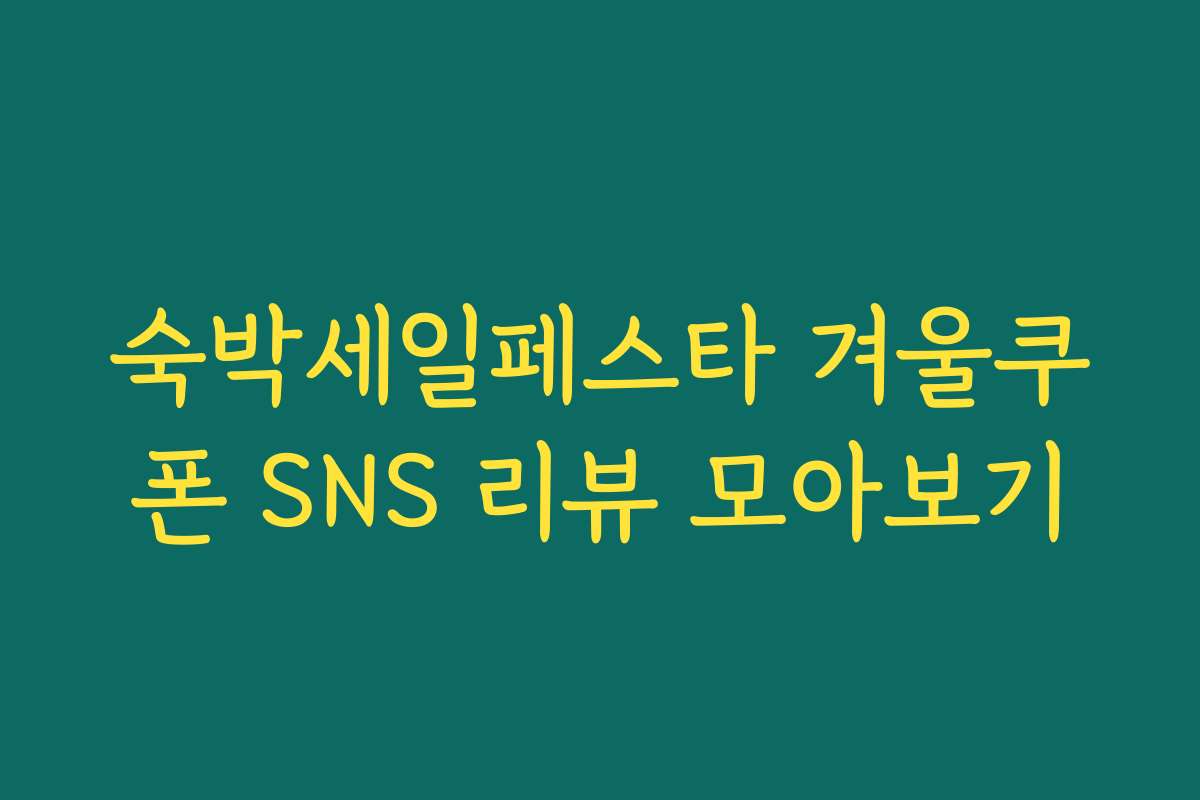 숙박세일페스타 겨울쿠폰 SNS 리뷰 모아보기
