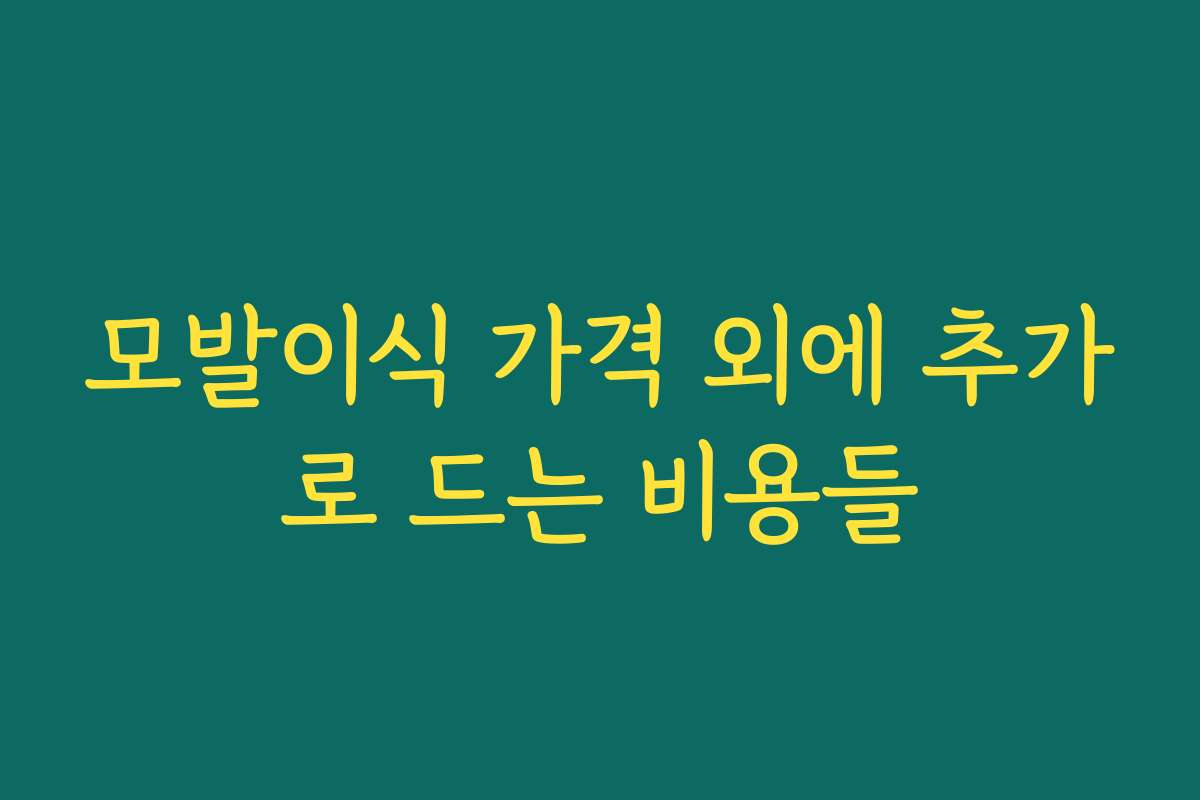 모발이식 가격 외에 추가로 드는 비용들