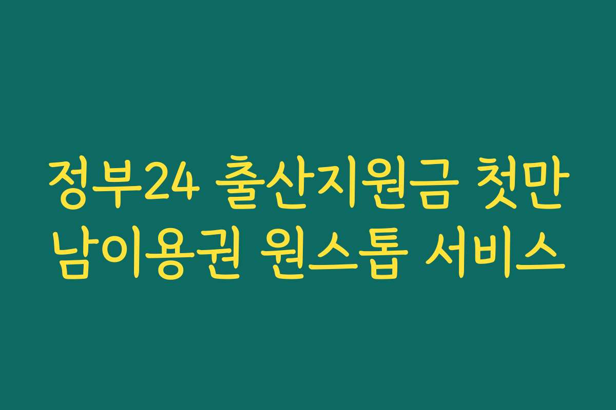 정부24 출산지원금 첫만남이용권 원스톱 서비스