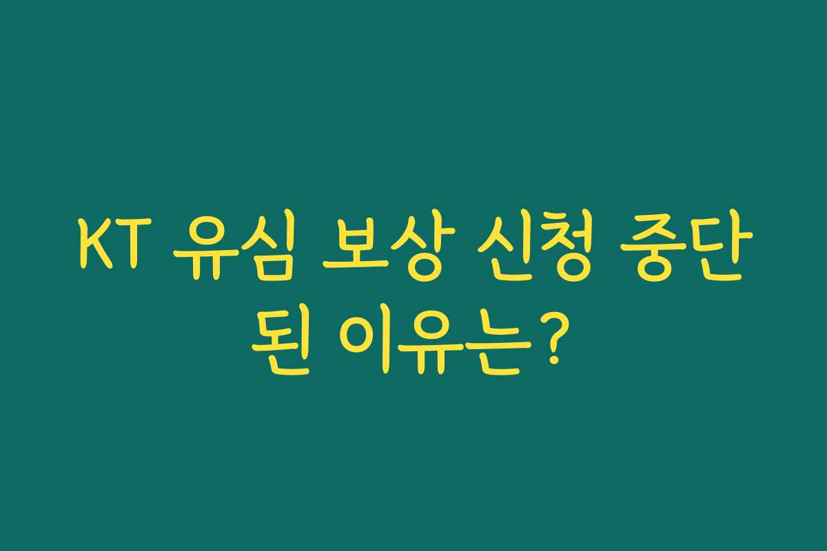 KT 유심 보상 신청 중단된 이유는? KT 유심 보상 신청 중단된 이유는?
