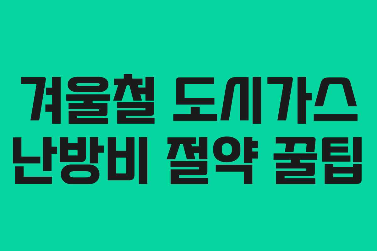 겨울철 도시가스 난방비 절약 꿀팁 겨울철 도시가스 난방비 절약 꿀팁