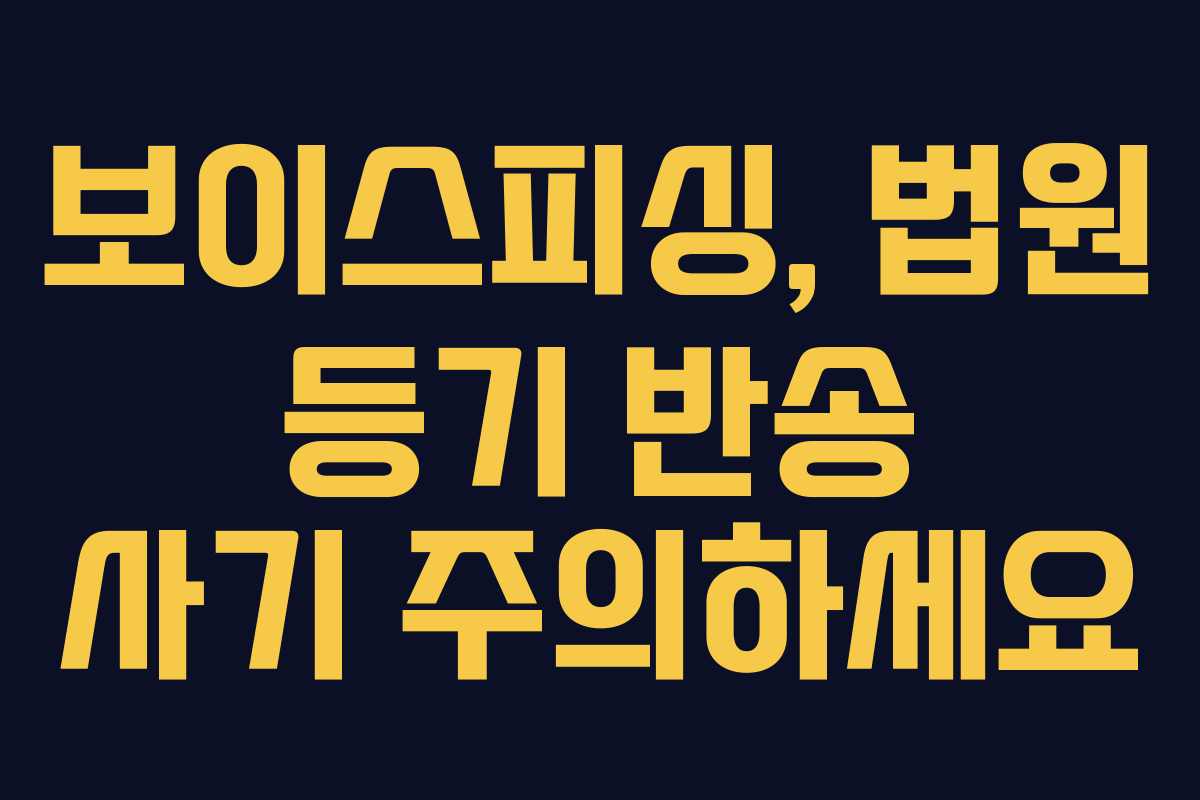 보이스피싱, 법원 등기 반송 사기 주의하세요