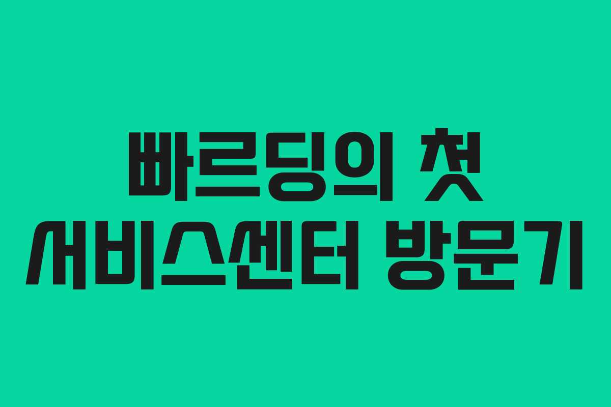 빠르딩의 첫 서비스센터 방문기