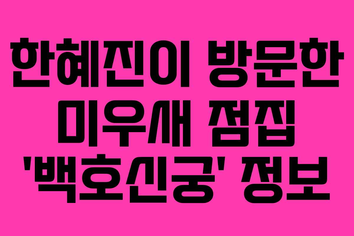 한혜진이 방문한 미우새 점집 ‘백호신궁’ 정보