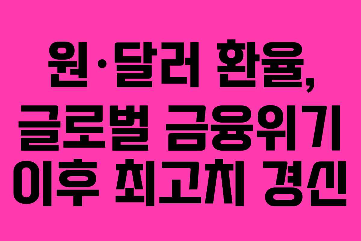 원·달러 환율, 글로벌 금융위기 이후 최고치 경신