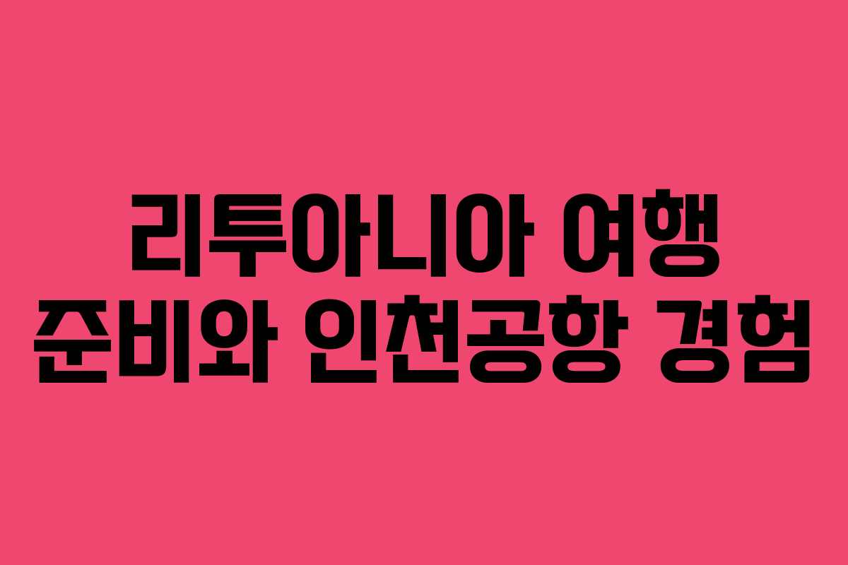 리투아니아 여행 준비와 인천공항 경험