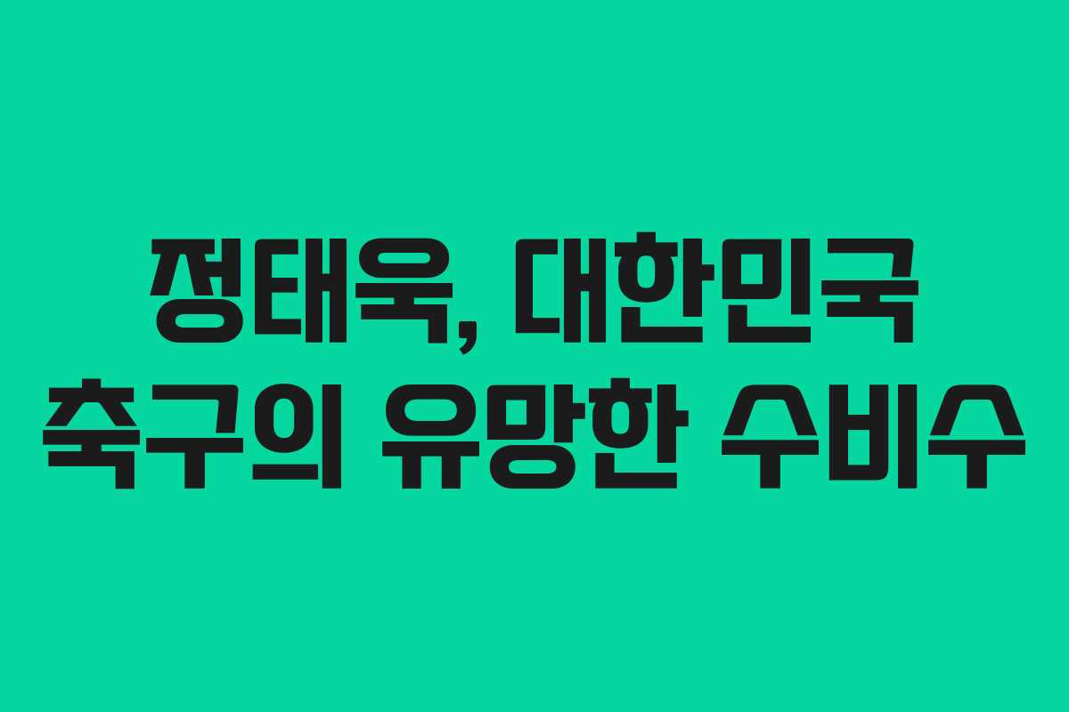 정태욱, 대한민국 축구의 유망한 수비수 정태욱, 대한민국 축구의 유망한 수비수