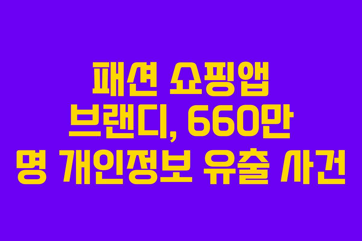 패션 쇼핑앱 브랜디, 660만 명 개인정보 유출 사건 패션 쇼핑앱 브랜디, 660만 명 개인정보 유출 사건