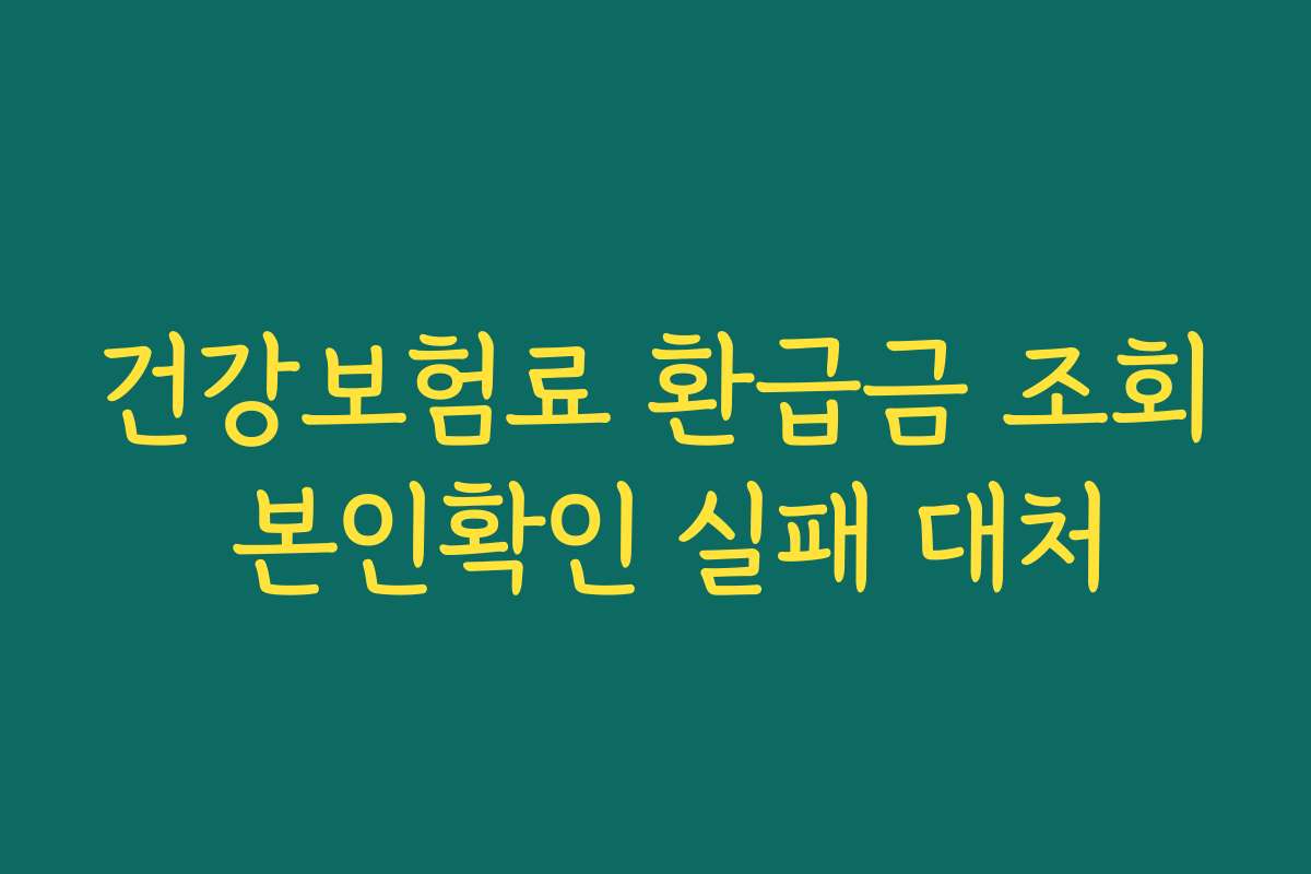 건강보험료 환급금 조회 본인확인 실패 대처