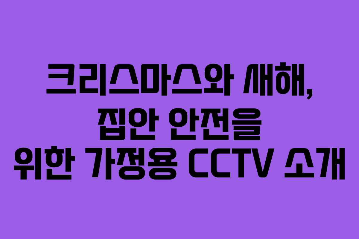 크리스마스와 새해, 집안 안전을 위한 가정용 CCTV 소개