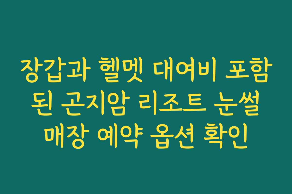 장갑과 헬멧 대여비 포함된 곤지암 리조트 눈썰매장 예약 옵션 확인