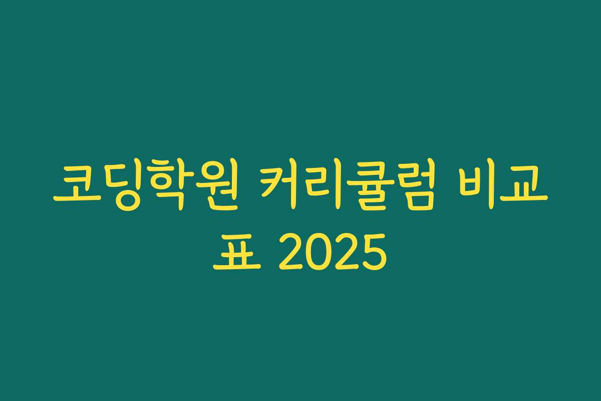 코딩학원 커리큘럼 비교표 2025