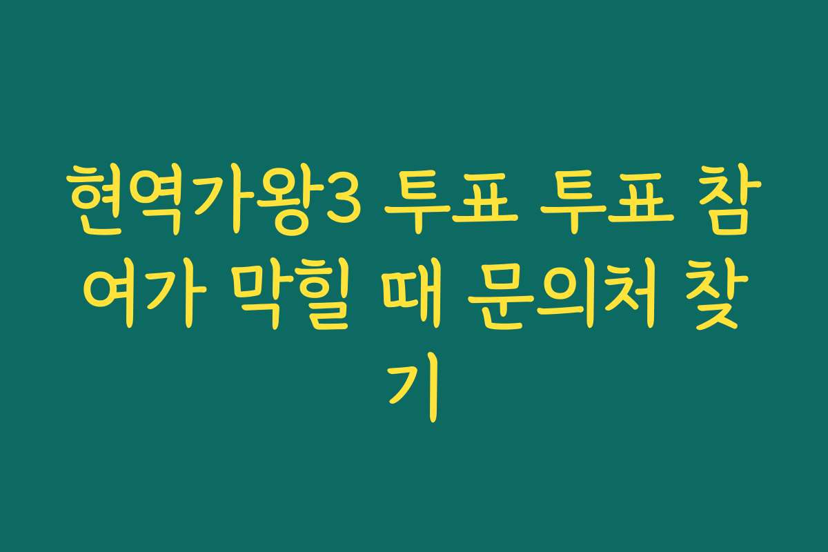 현역가왕3 투표 투표 참여가 막힐 때 문의처 찾기