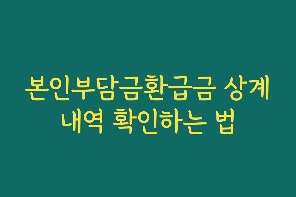 본인부담금환급금 상계내역 확인하는 법
