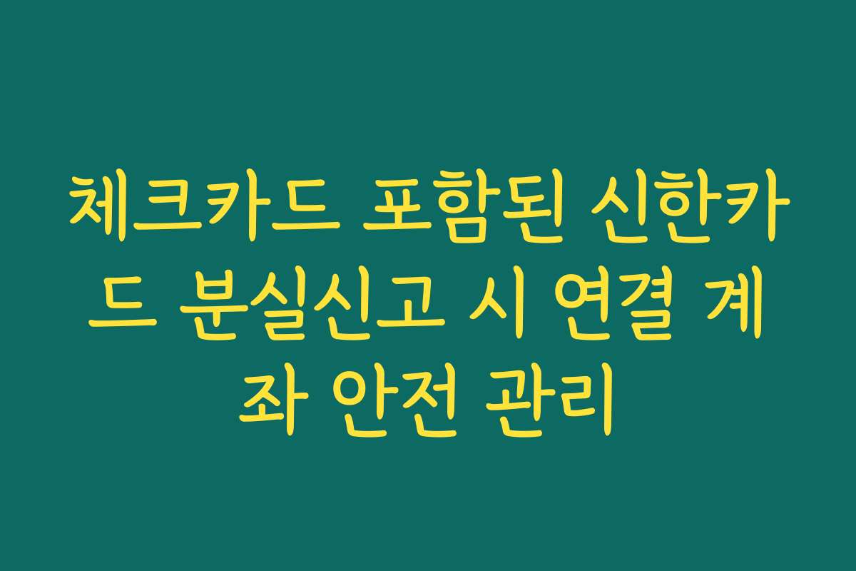 체크카드 포함된 신한카드 분실신고 시 연결 계좌 안전 관리