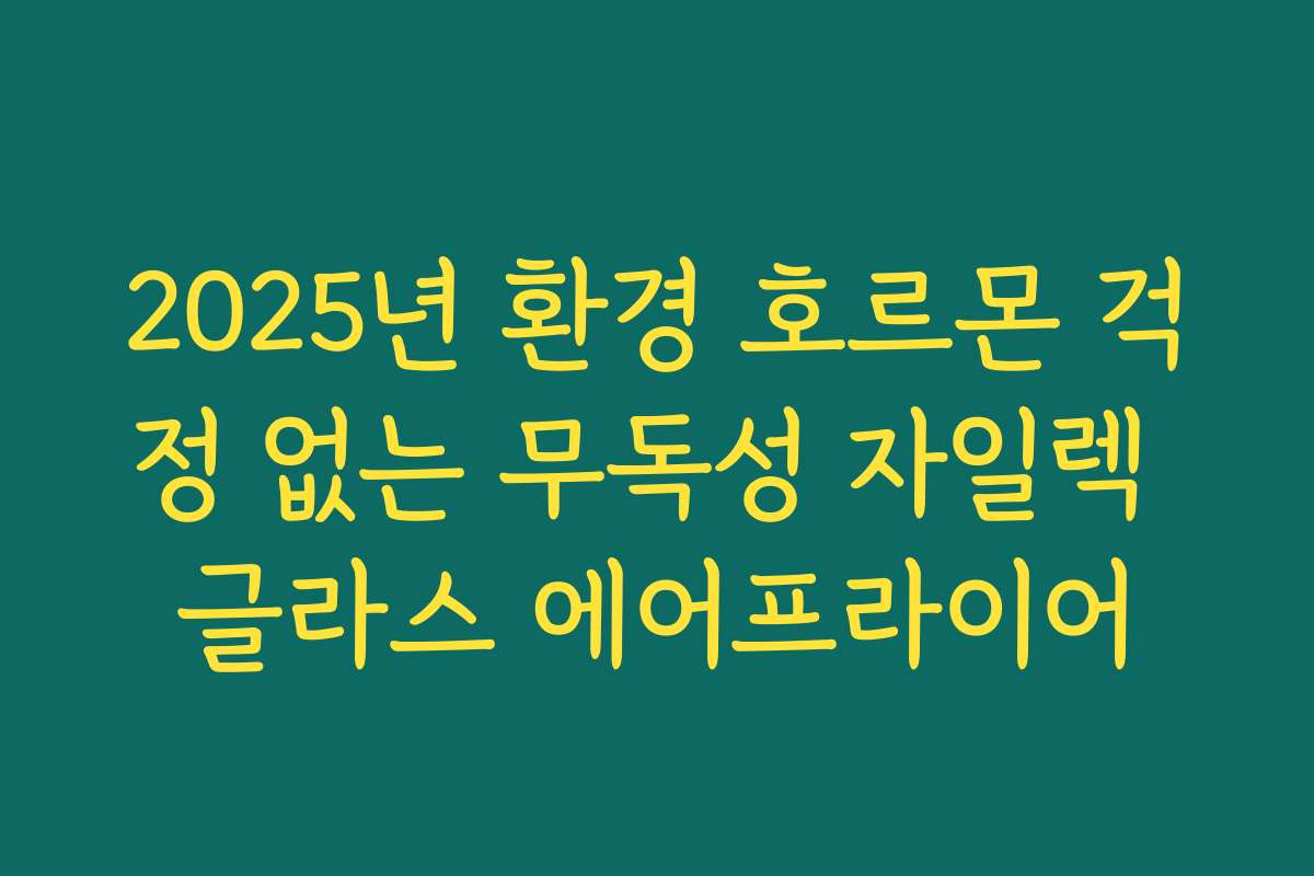 2025년 환경 호르몬 걱정 없는 무독성 자일렉 글라스 에어프라이어