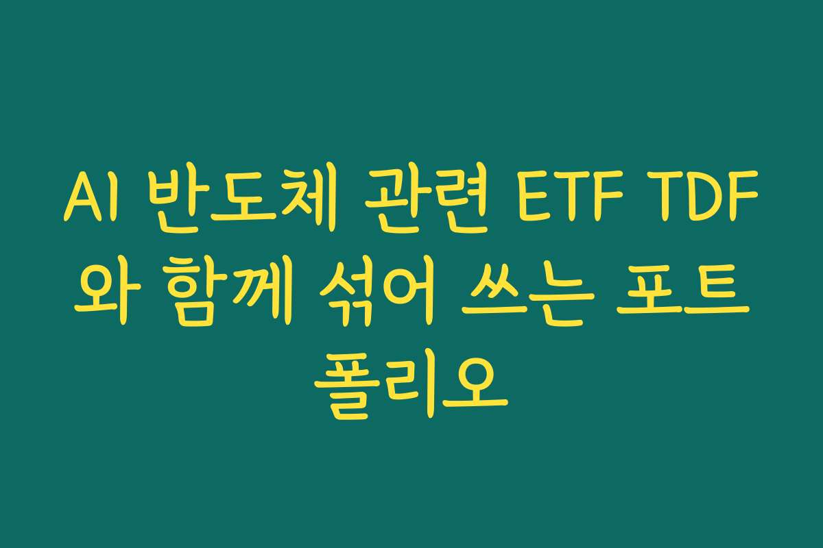 AI 반도체 관련 ETF TDF와 함께 섞어 쓰는 포트폴리오
