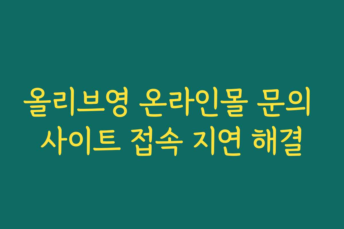 올리브영 온라인몰 문의 사이트 접속 지연 해결