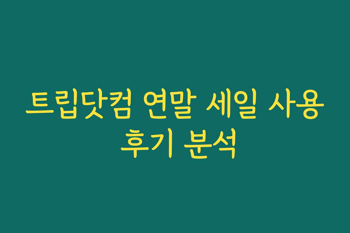 트립닷컴 연말 세일 사용 후기 분석