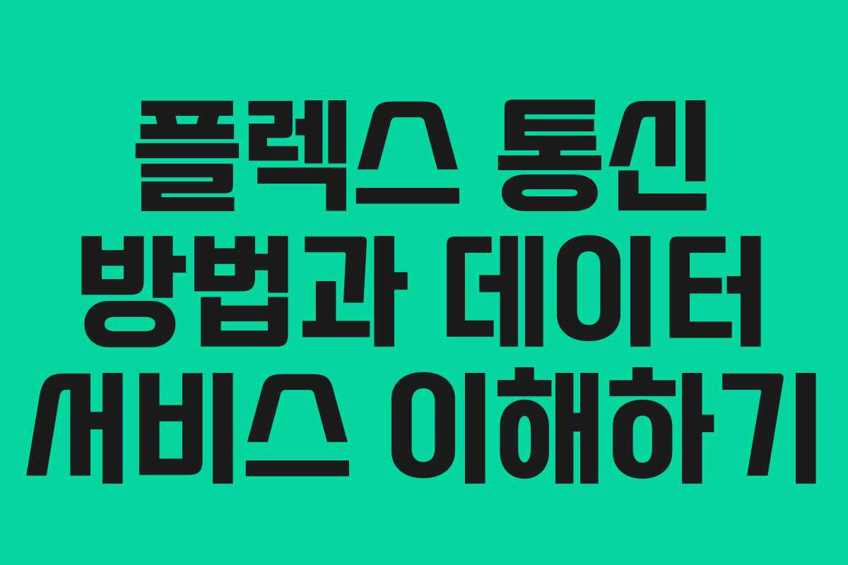 플렉스 통신 방법과 데이터 서비스 이해하기
