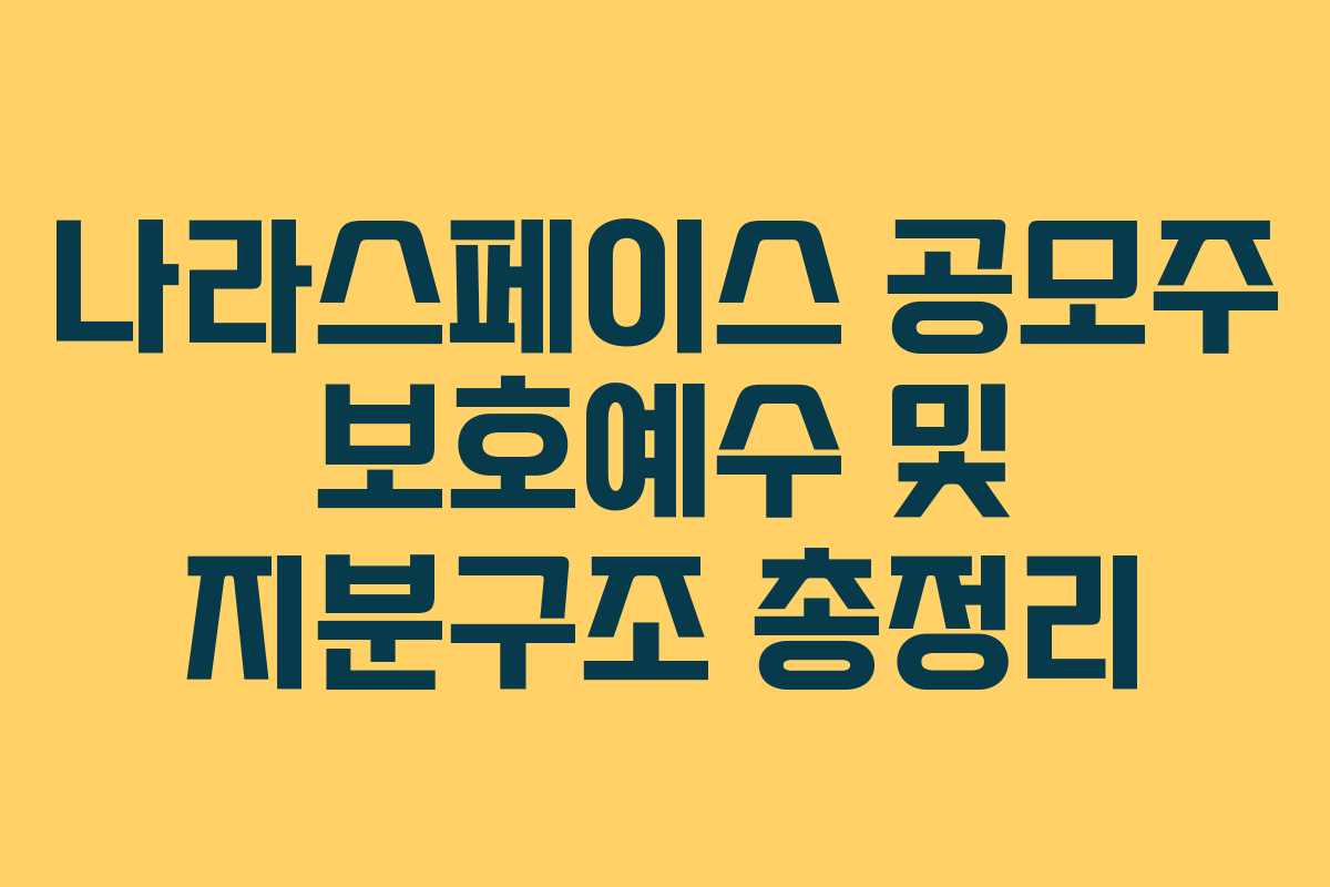 나라스페이스 공모주 보호예수 및 지분구조 총정리