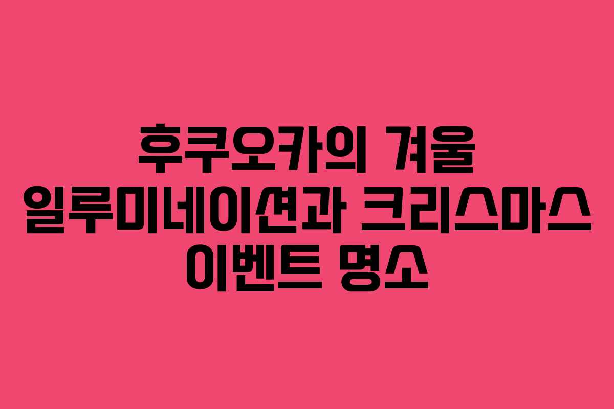 후쿠오카의 겨울 일루미네이션과 크리스마스 이벤트 명소 후쿠오카의 겨울 일루미네이션과 크리스마스 이벤트 명소