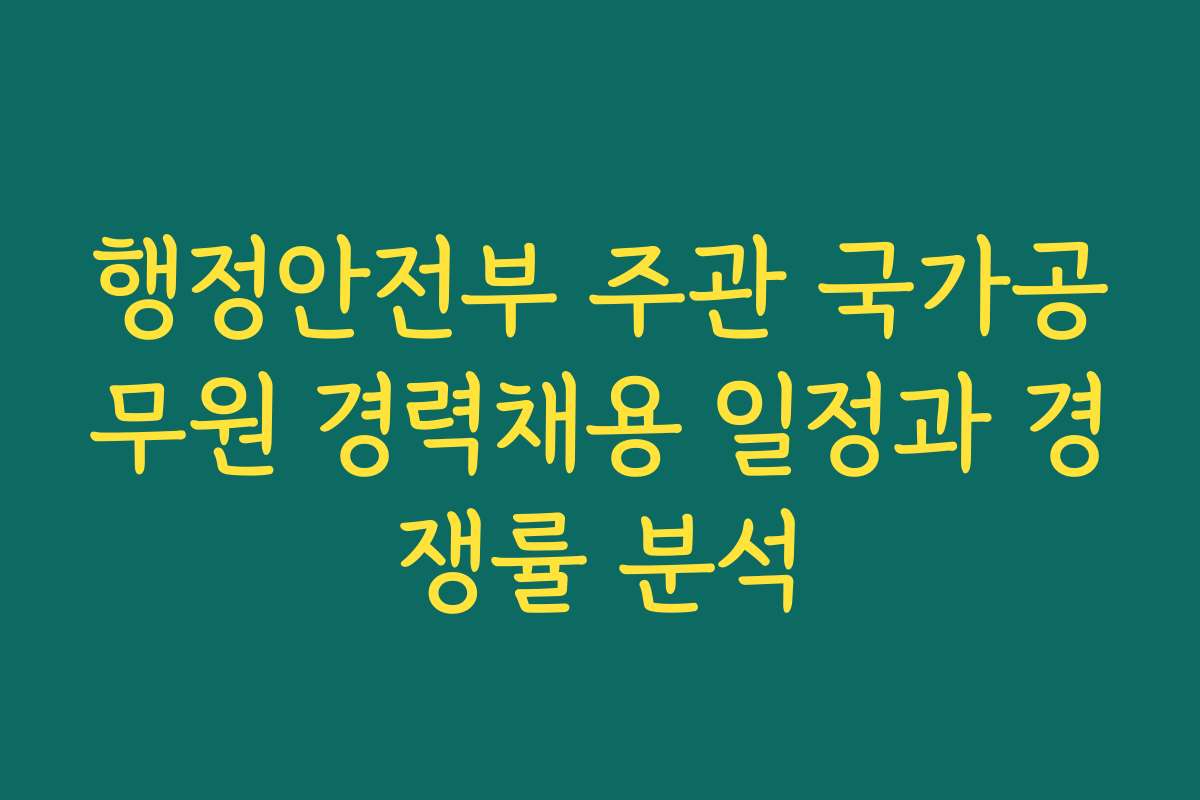 행정안전부 주관 국가공무원 경력채용 일정과 경쟁률 분석 행정안전부 주관 국가공무원 경력채용 일정과 경쟁률 분석