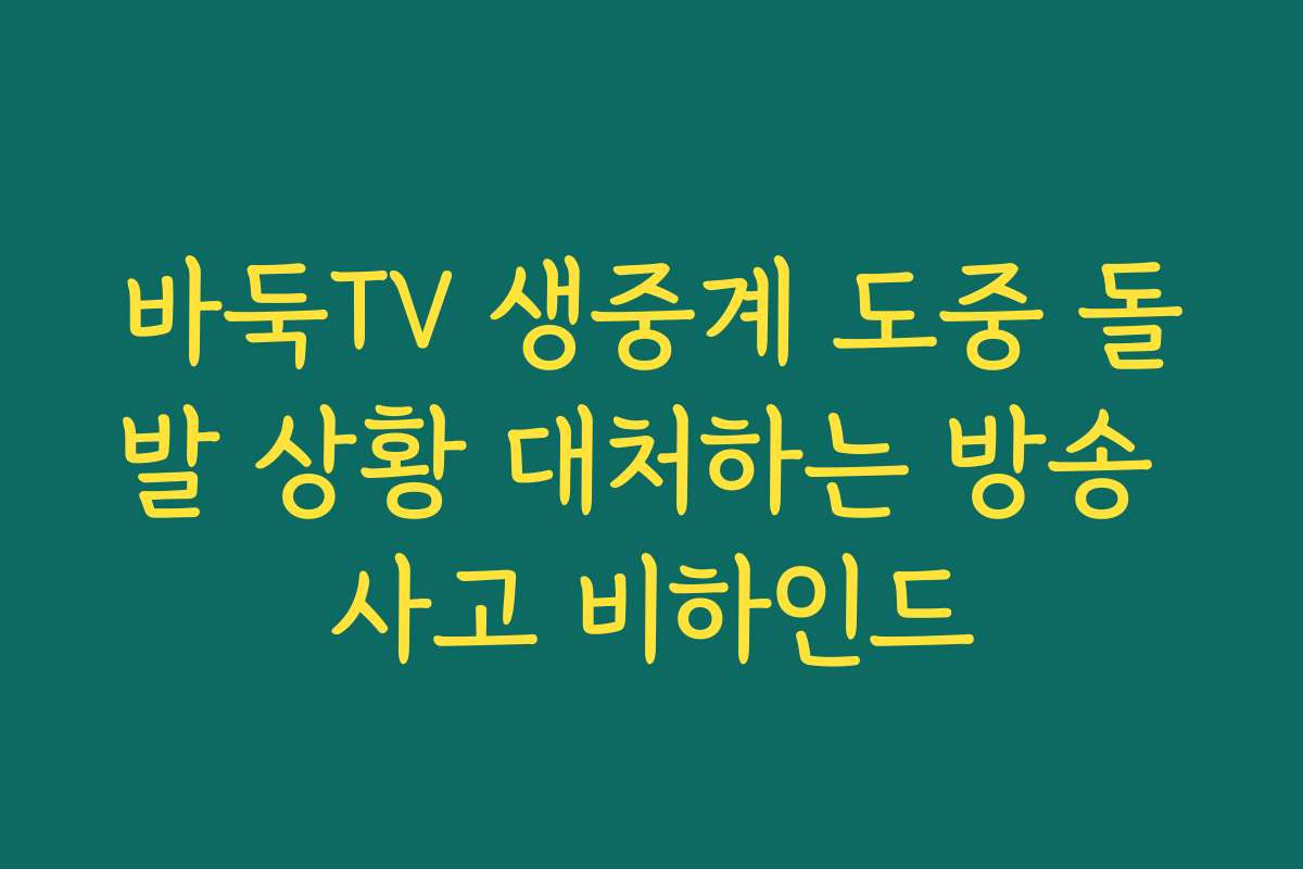 바둑TV 생중계 도중 돌발 상황 대처하는 방송 사고 비하인드