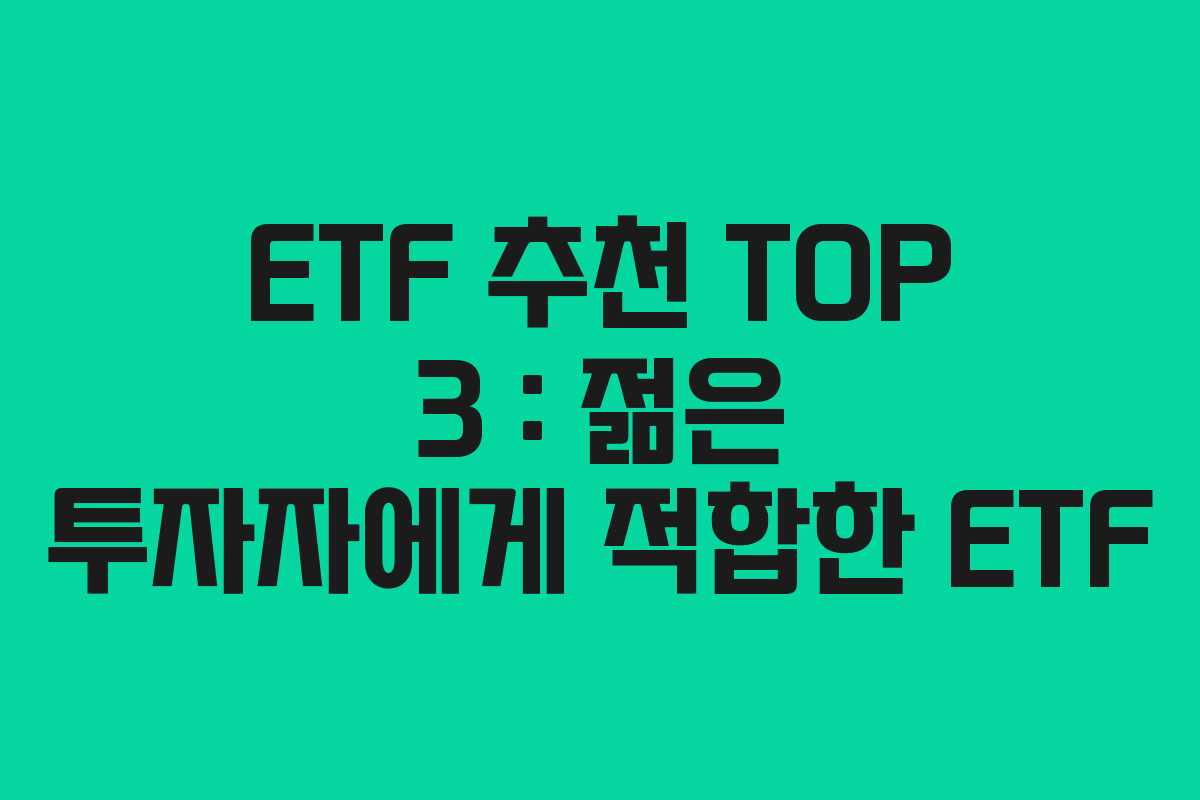ETF 추천 TOP 3 : 젊은 투자자에게 적합한 ETF