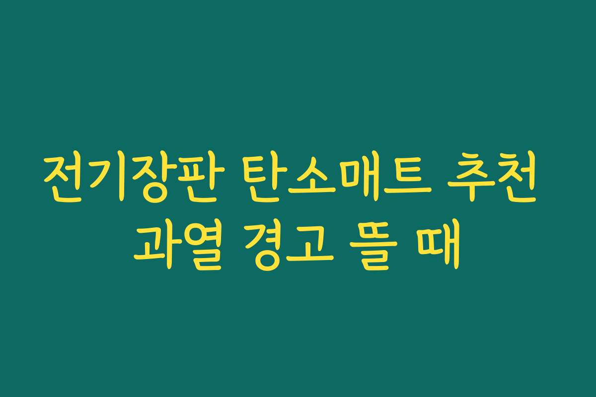 전기장판 탄소매트 추천 과열 경고 뜰 때