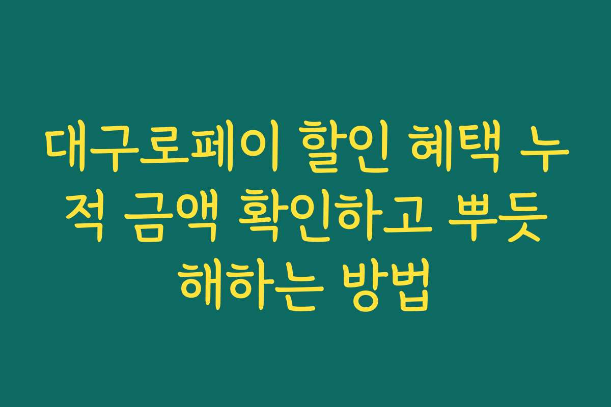 대구로페이 할인 혜택 누적 금액 확인하고 뿌듯해하는 방법 대구로페이 할인 혜택 누적 금액 확인하고 뿌듯해하는 방법