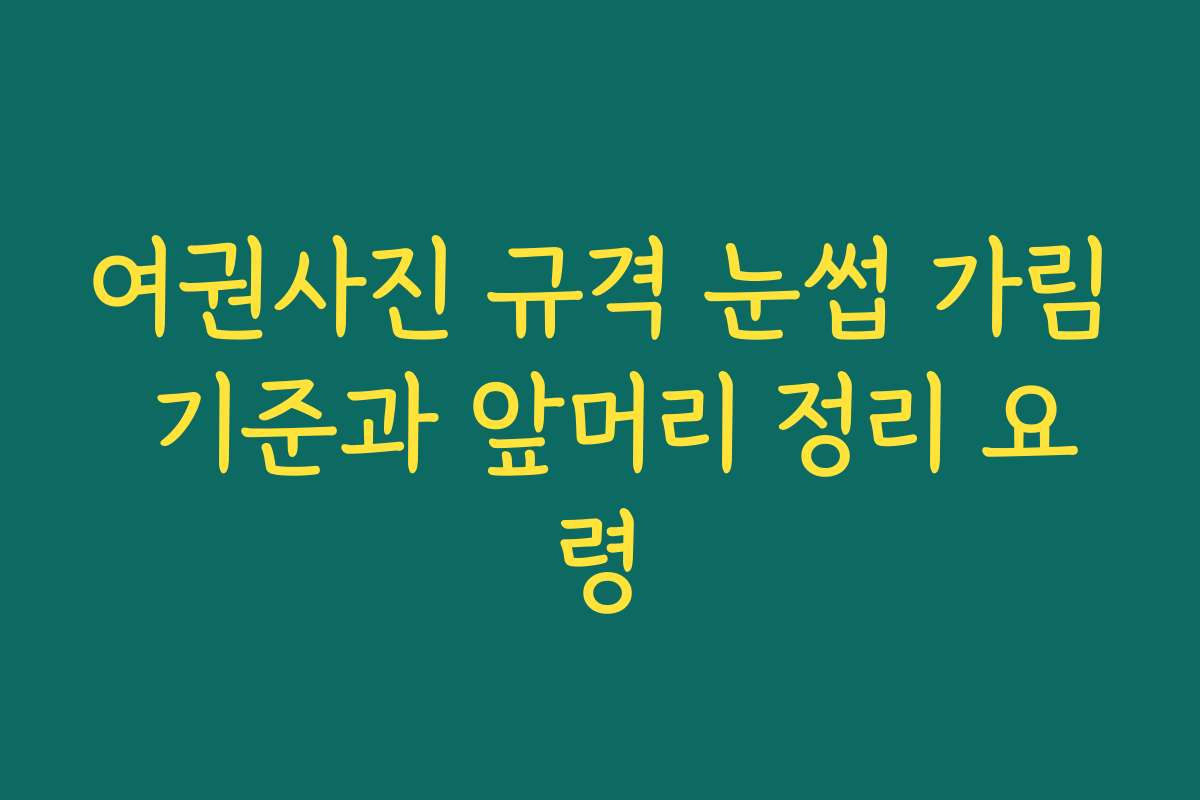 여권사진 규격 눈썹 가림 기준과 앞머리 정리 요령 여권사진 규격 눈썹 가림 기준과 앞머리 정리 요령