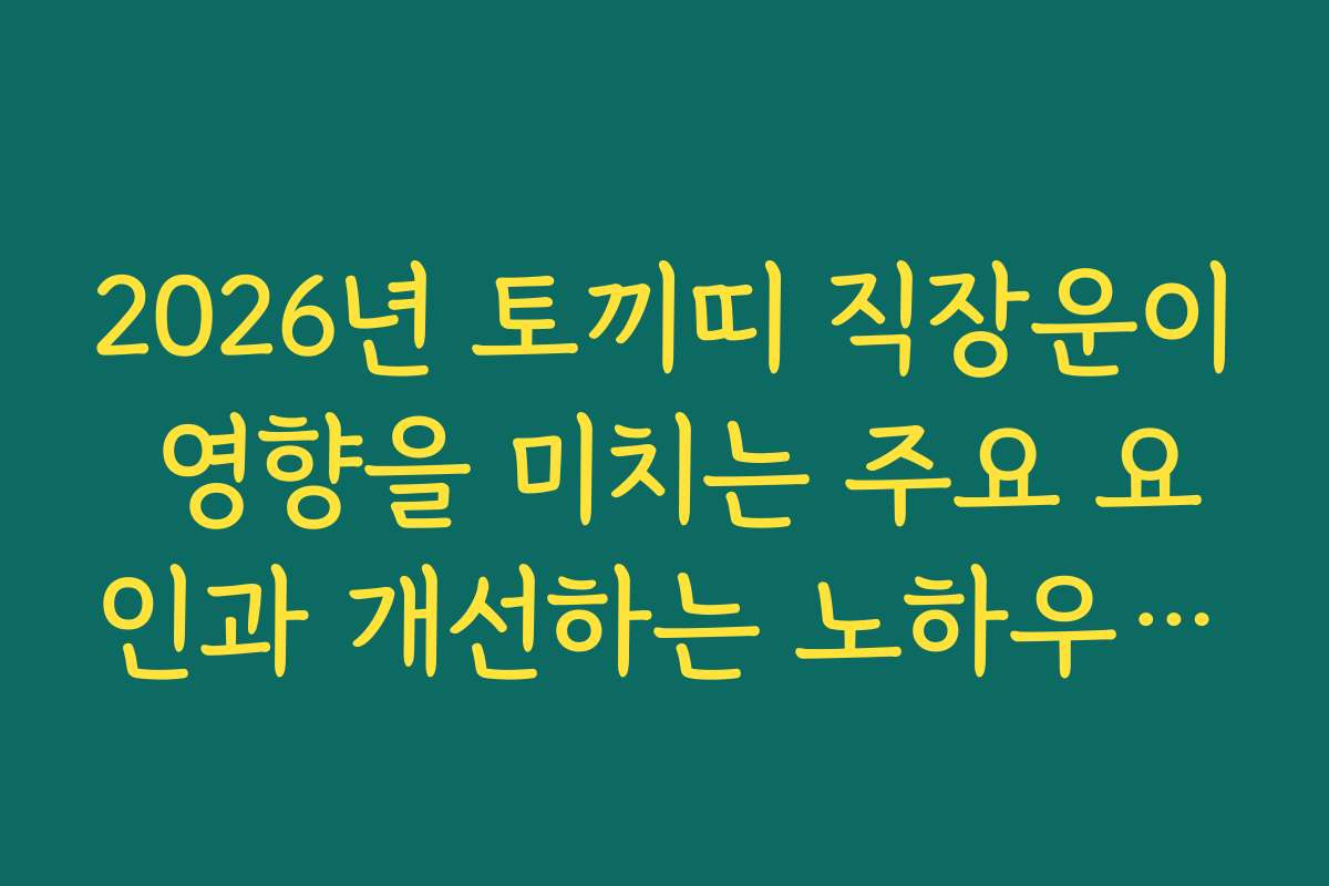2026년 토끼띠 직장운이 영향을 미치는 주요 요인과 개선하는 노하우 공개