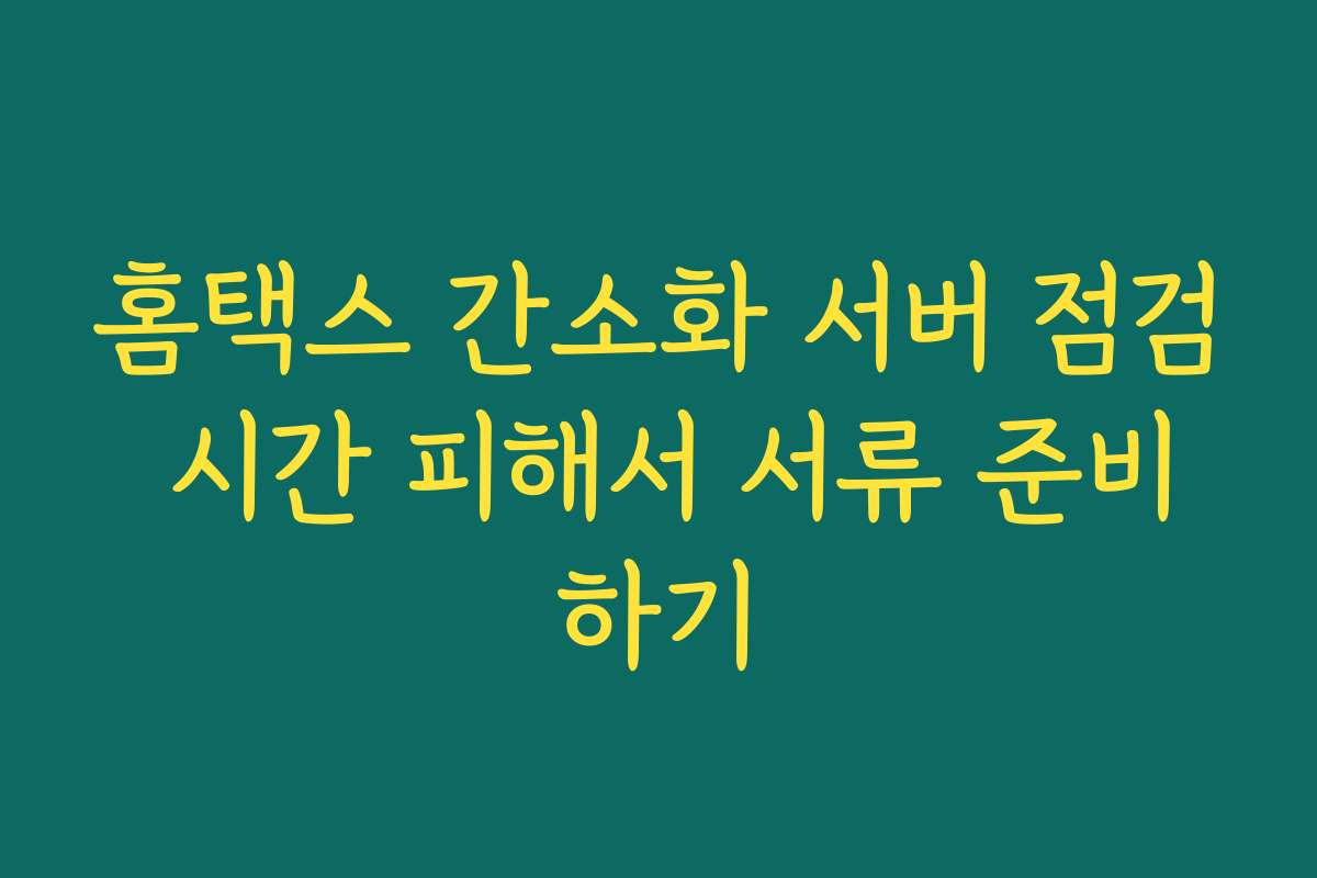 홈택스 간소화 서버 점검 시간 피해서 서류 준비하기 홈택스 간소화 서버 점검 시간 피해서 서류 준비하기